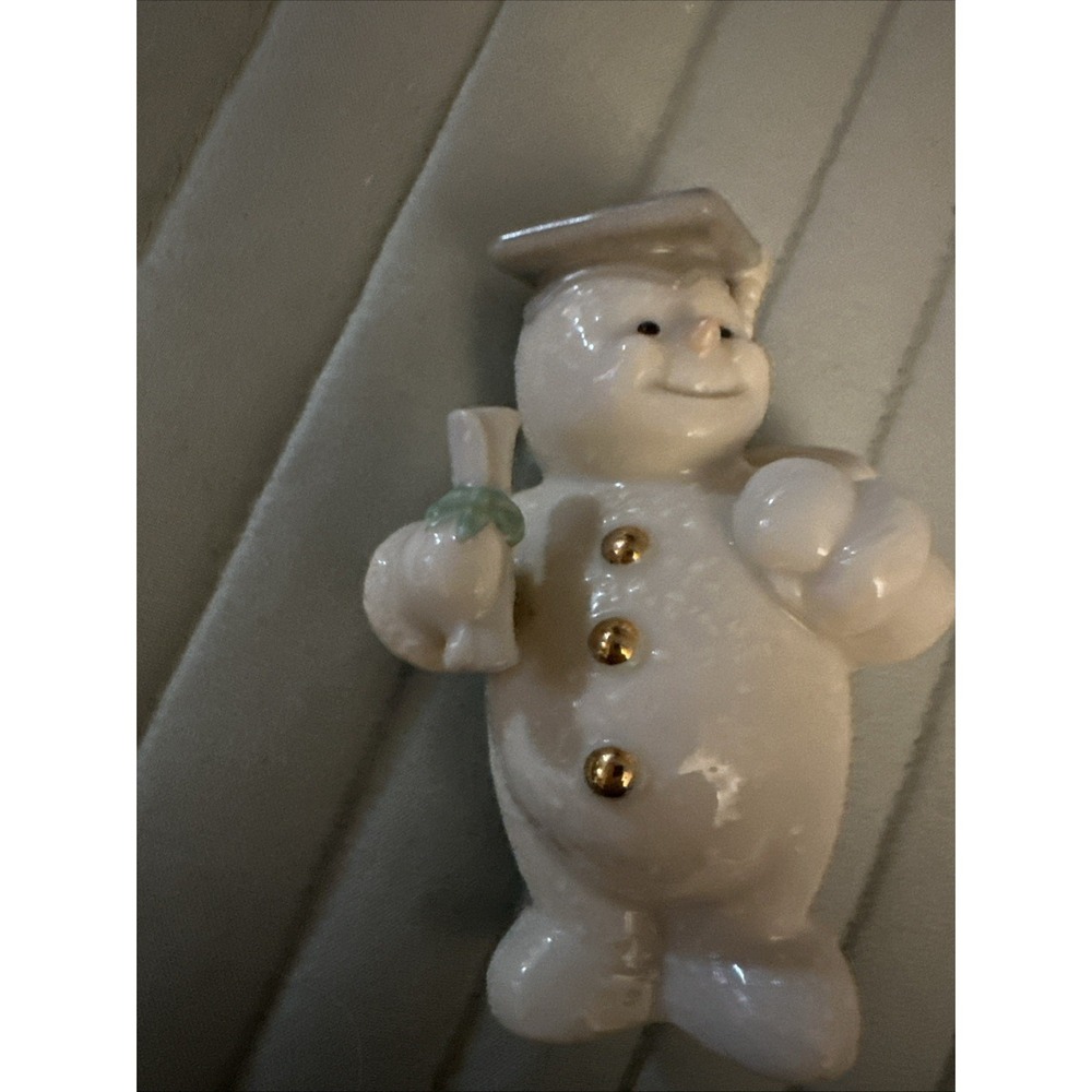 Vintage Lenox Twelve Months of Snowmen June "Graduation Snowman" 2000 - Picture 2 of 5